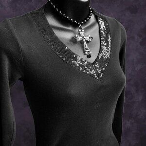 Y2K Anxiety Sequin Long Sleeve